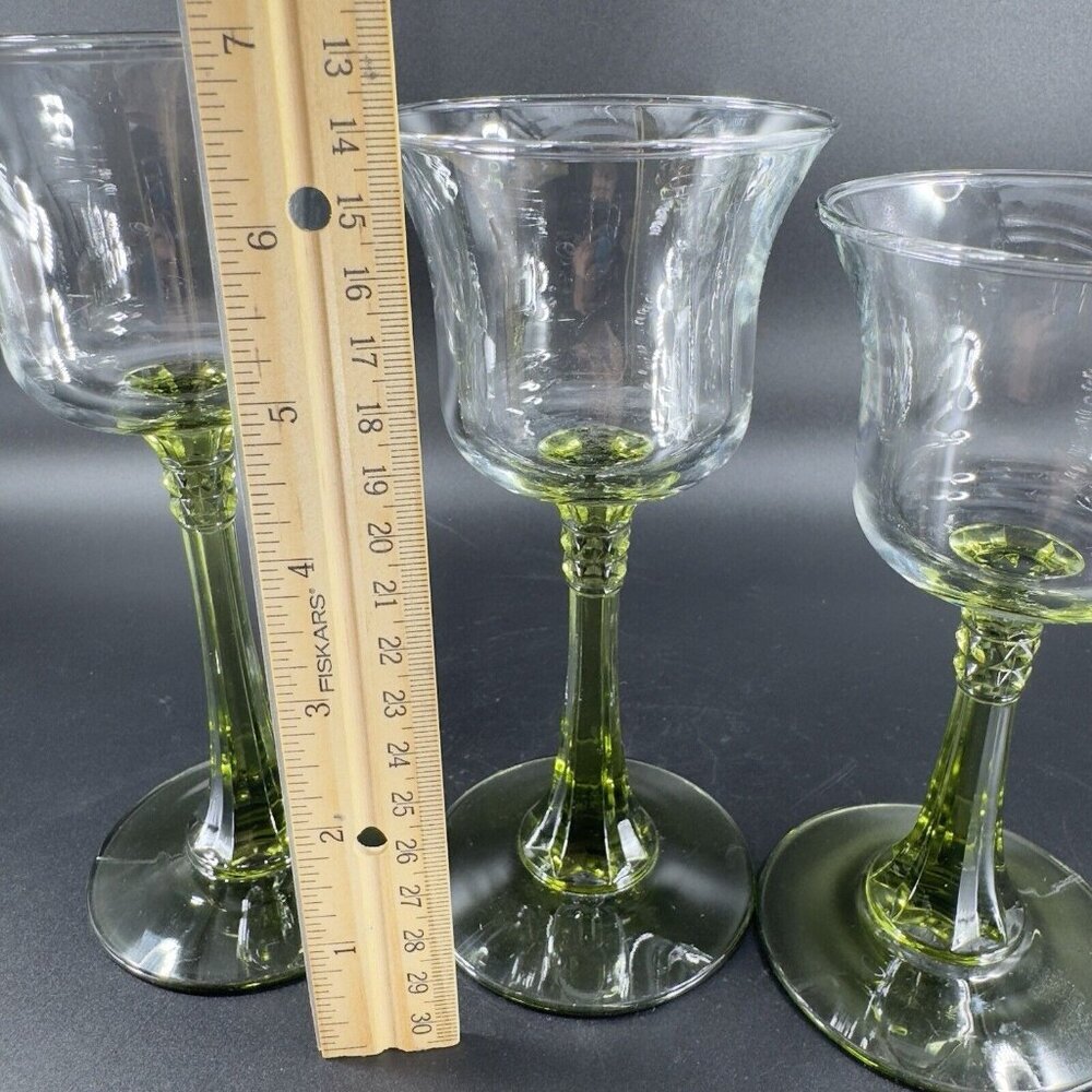 Partylite Glass Votive Candle Holder Set 3 Glass Clear Top And Green Bottom VTG - Picture 5 of 14